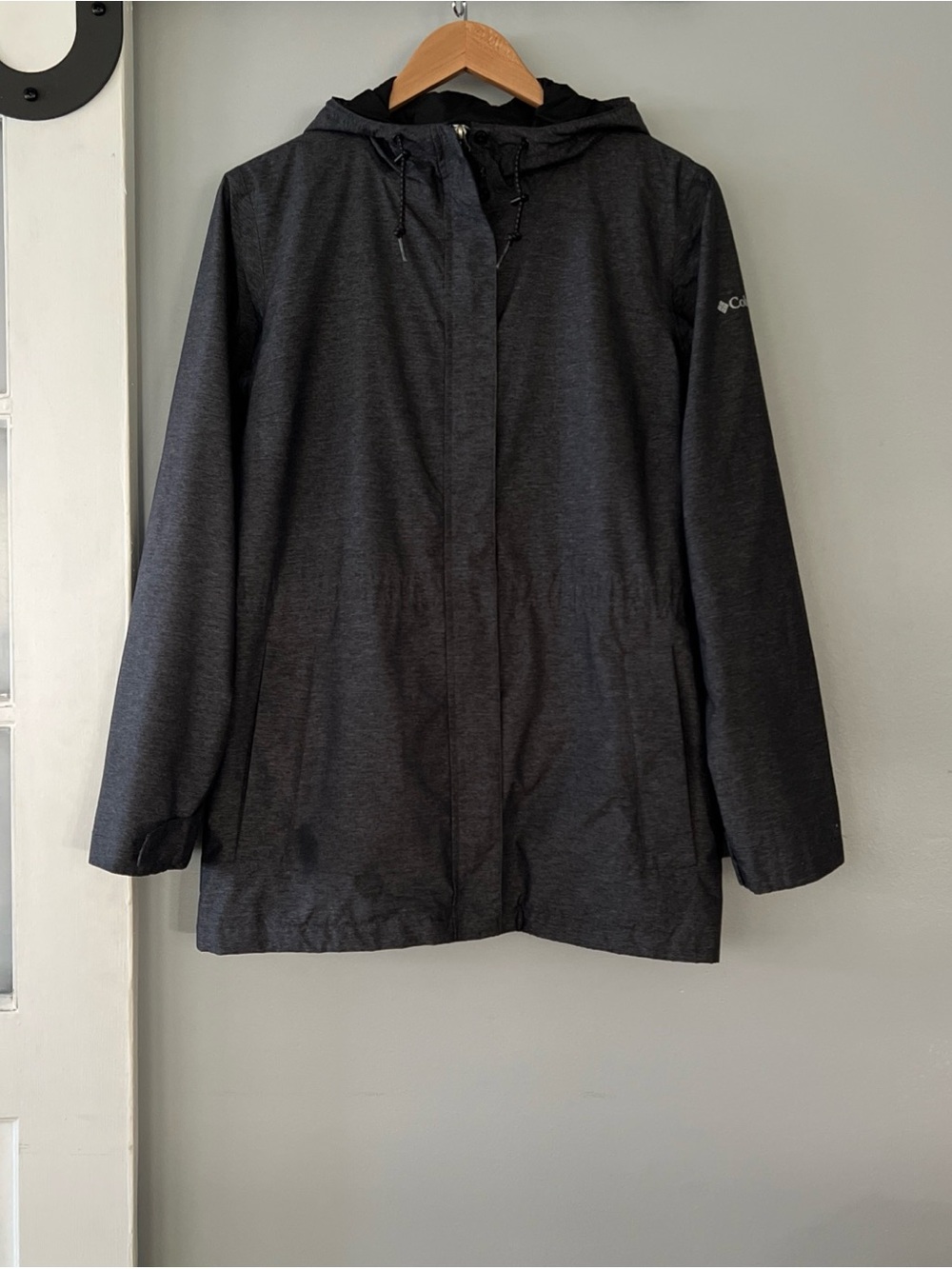 Women's Columbia Norwalk Mountain Waterproof Jacket Size Medium Dark Gray